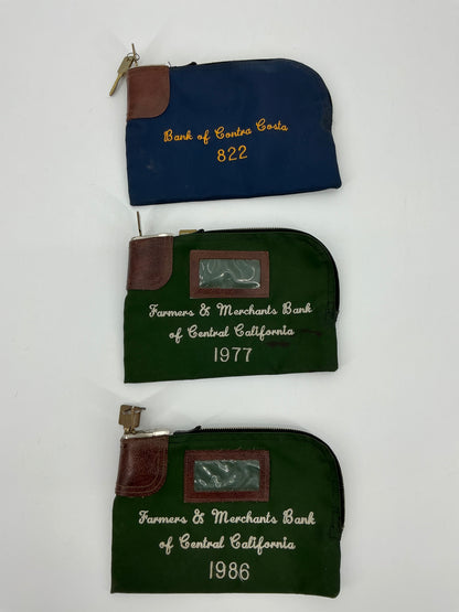 Vintage Bank Money Bags With Locks And Keys