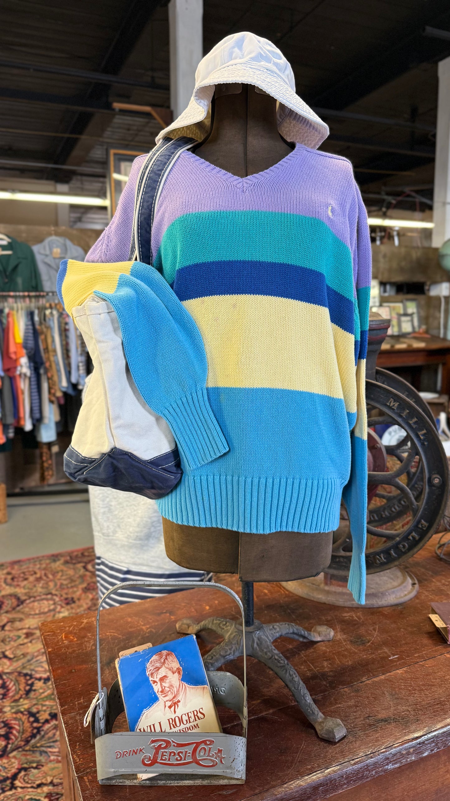 Polo Ralph Lauren Multicolor Stripe V-Neck Swearer Large