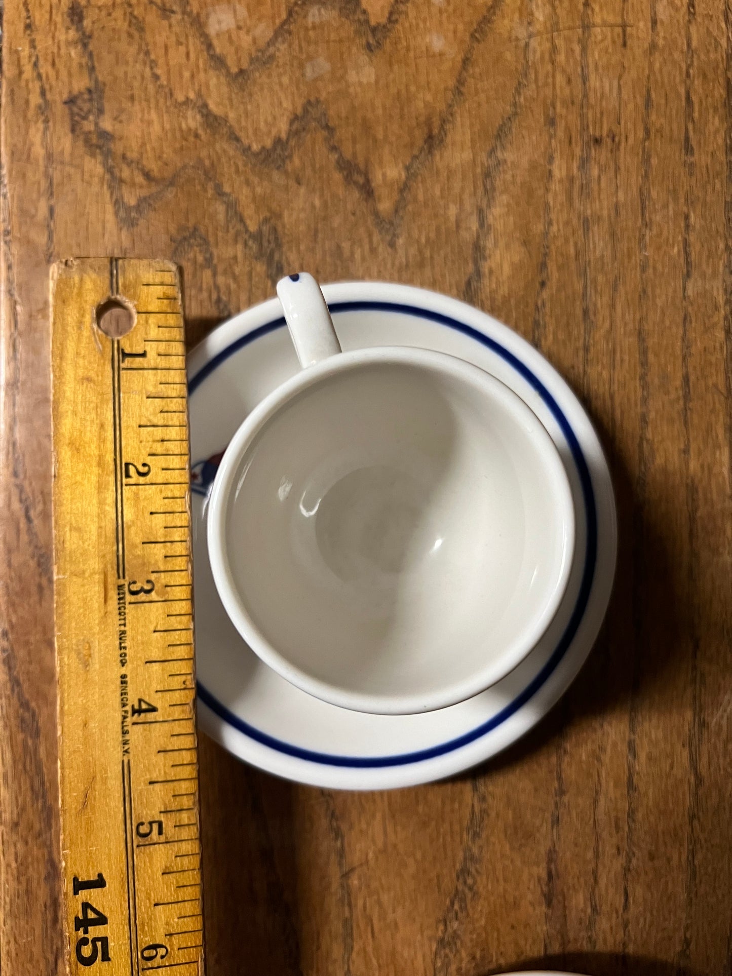 Pair of St. Francis Yacht Club San Francisco Burgee Demitasse Cup and Saucers