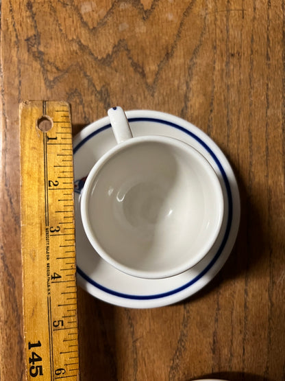 Pair of St. Francis Yacht Club San Francisco Burgee Demitasse Cup and Saucers