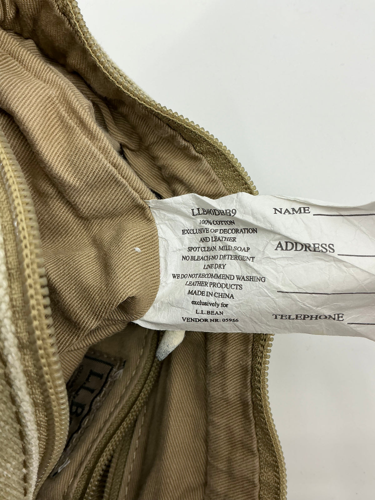 L. L. Bean Moose Embroidered Mini Boat and Tote Zip Top