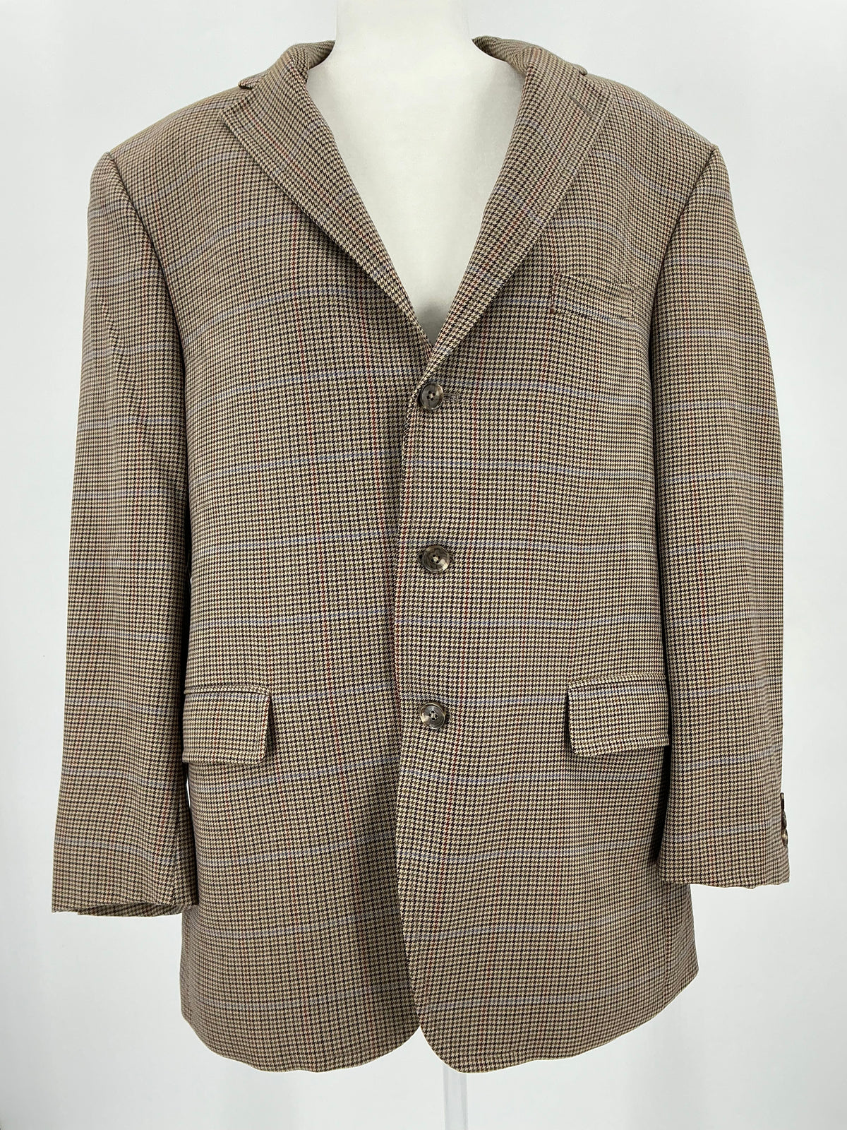 Vintage J. Press x Abraham Moon Houndstooth Wool Sport Coat 44R