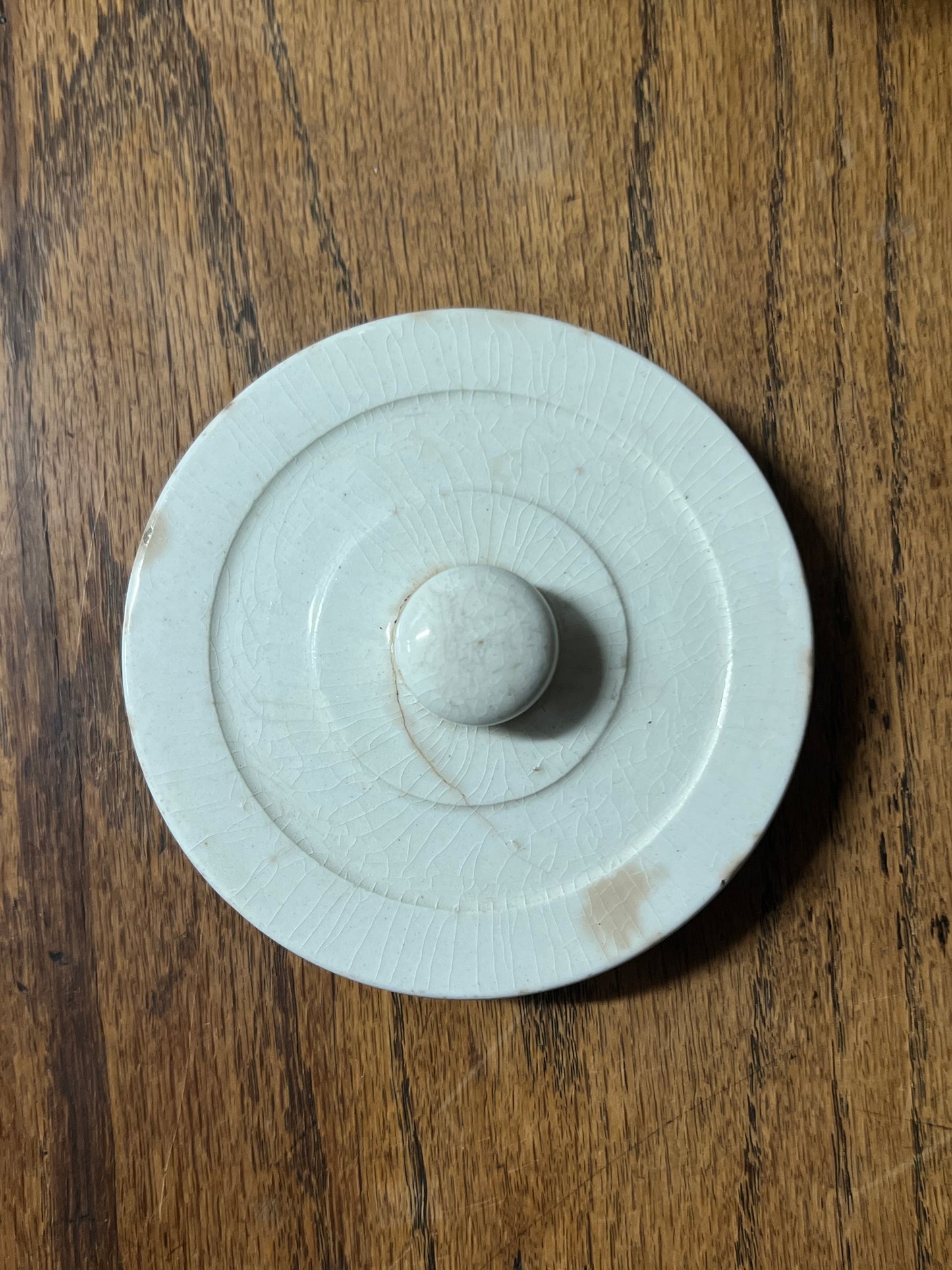 CASTOR SUGAR - White Banded Kitchen Jar Canister with Lid