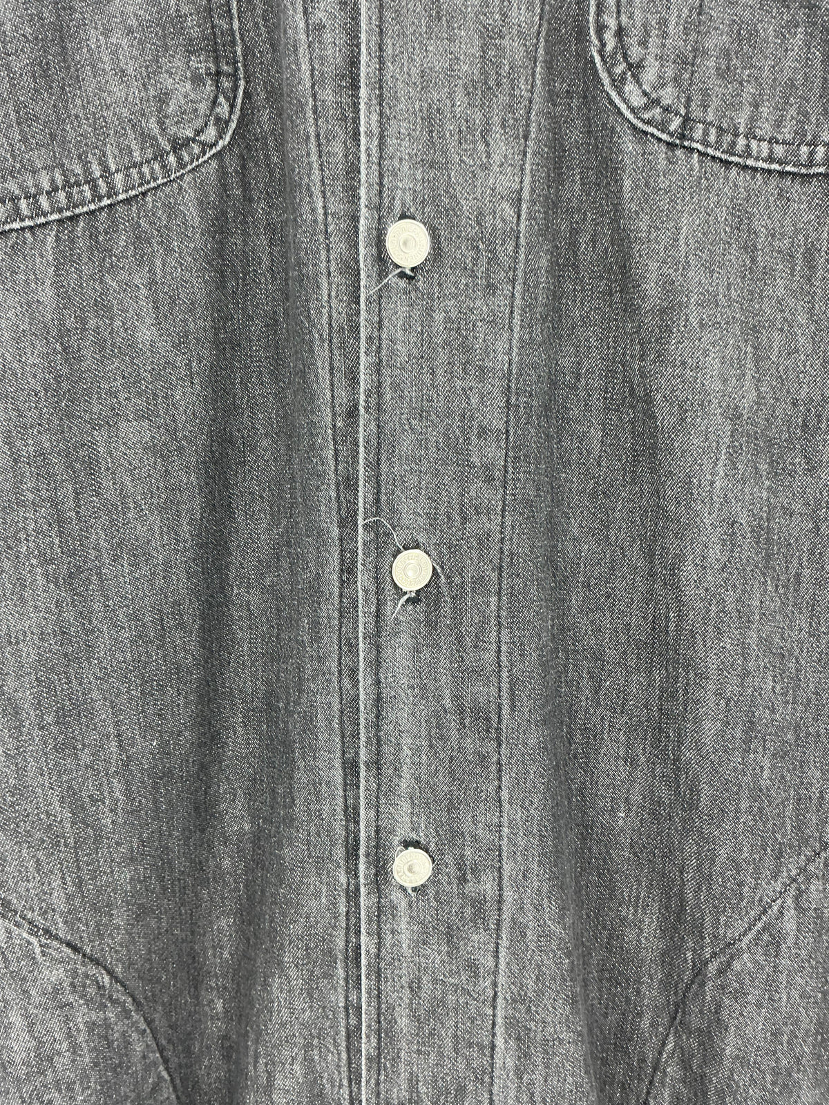 Vintage Ralph Lauren Black Denim Duster Shirt Dress  Corduroy Collar Cuffs Size 12