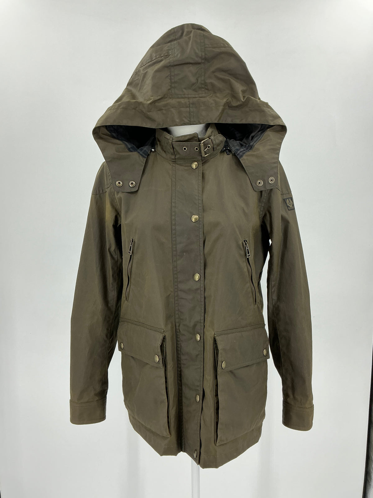 Belstaff Waxed Cotton Hooded Jacket 44