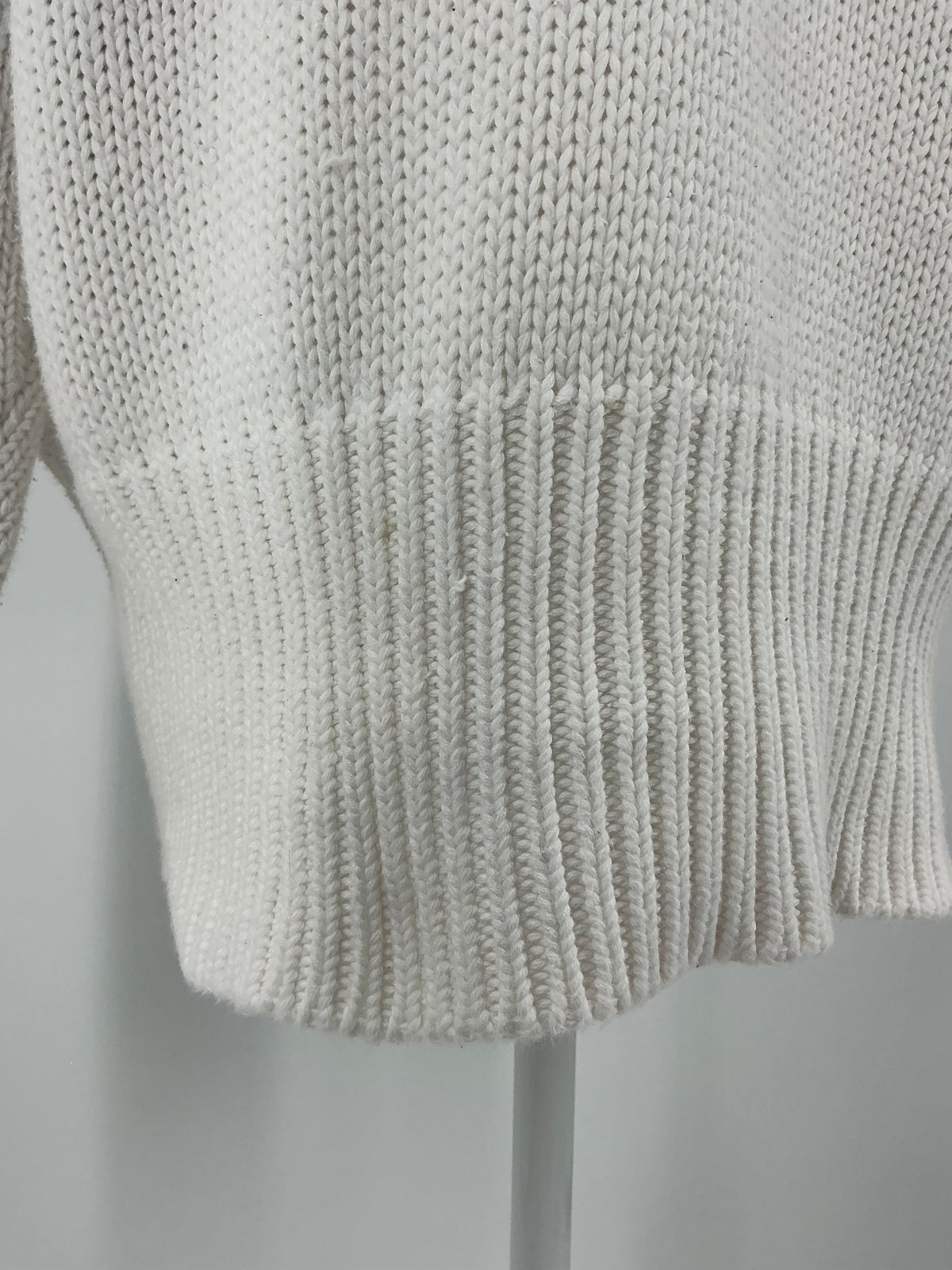 Vintage Polo Ralph Lauren Cotton Knit Sweater Large White Red Blue Stripe