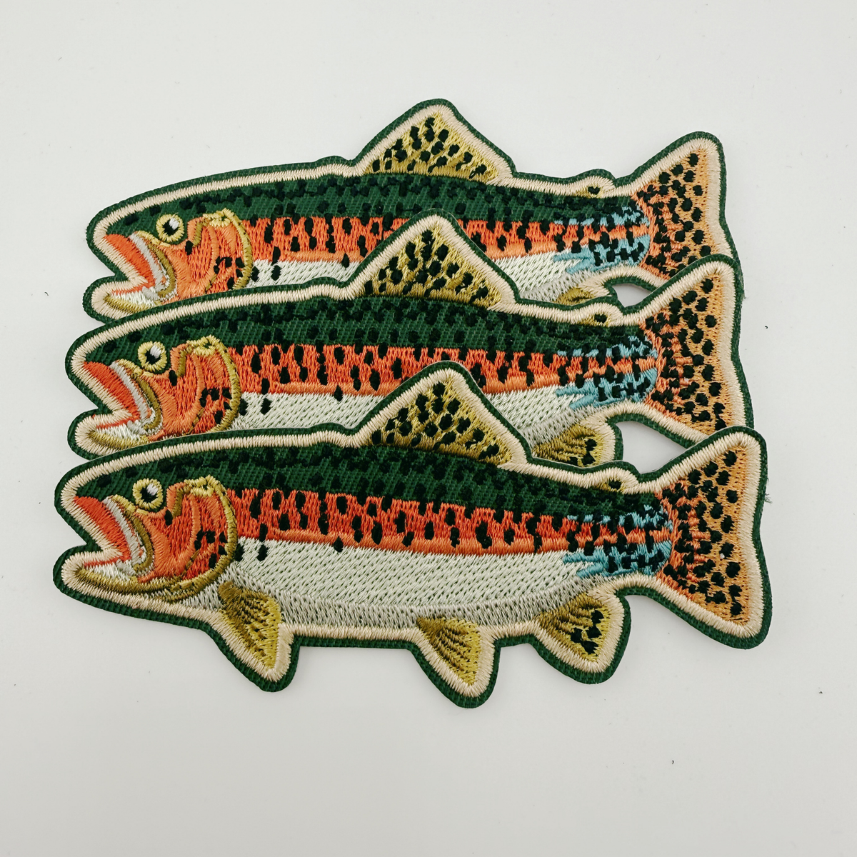 PREORDER - 4" Trout / Fish -  Embroidered Hat Patch
