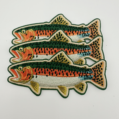 PREORDER - 4" Trout / Fish -  Embroidered Hat Patch