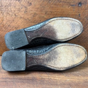 Vintage Ralph Lauren Black Crocodile Loafers