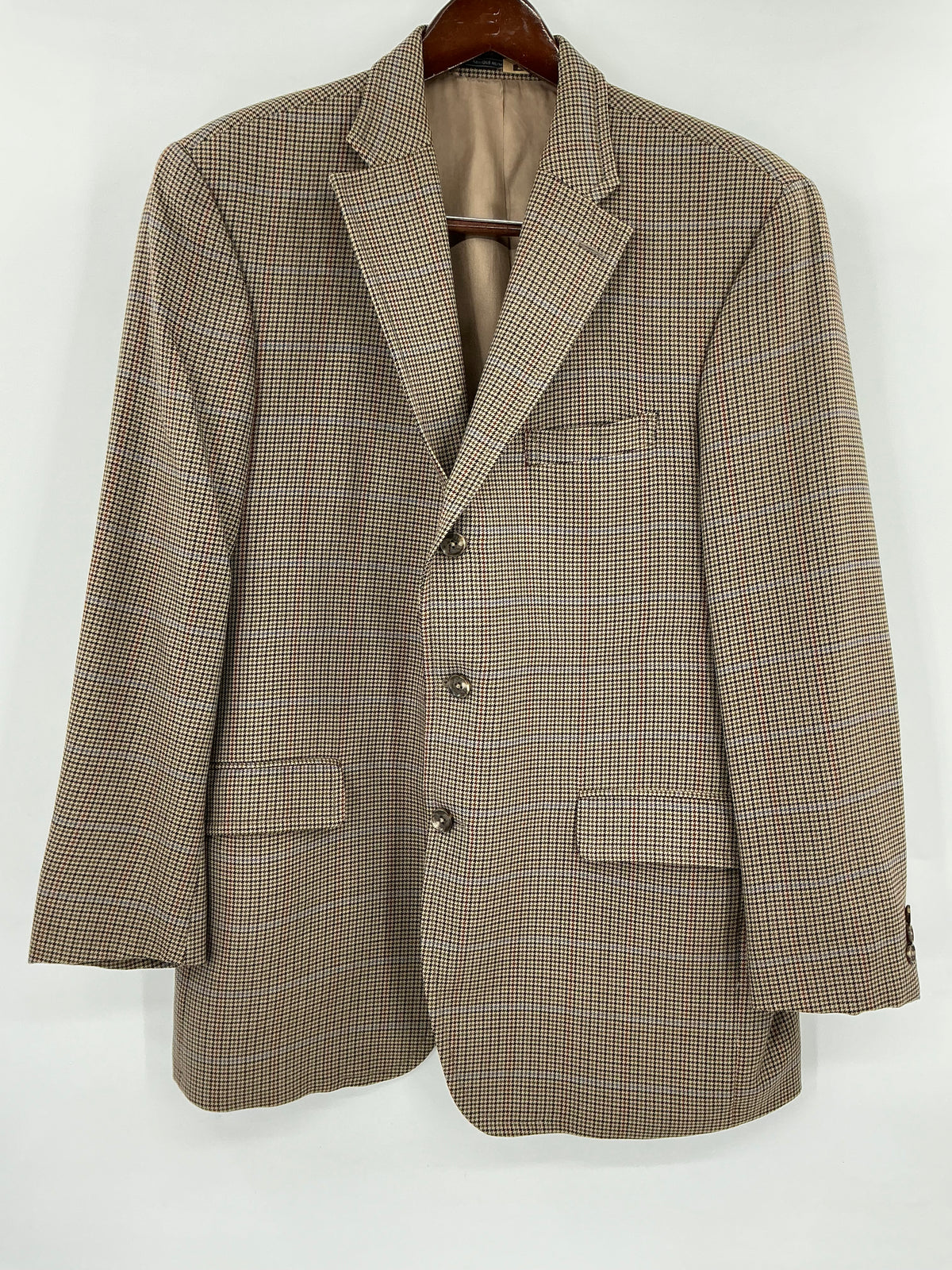 Vintage J. Press x Abraham Moon Houndstooth Wool Sport Coat 44R