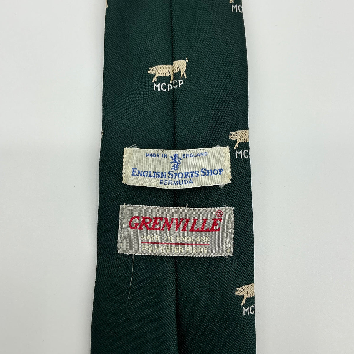 Vintage MCP Male Chauvinist Pig/Hidden Pinup English Sports Shop Pig Print Tie