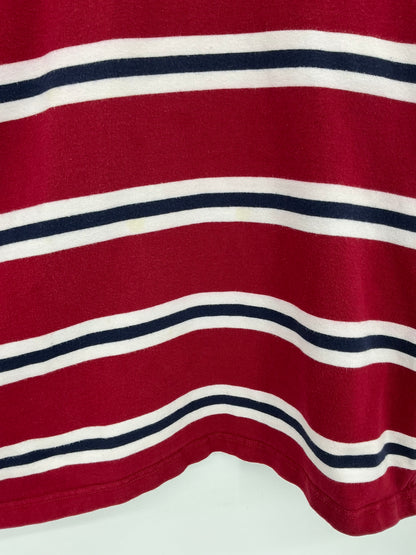 Vintage Polo Ralph Lauren NYC "7" Patch Striped Rugby Shirt XXL