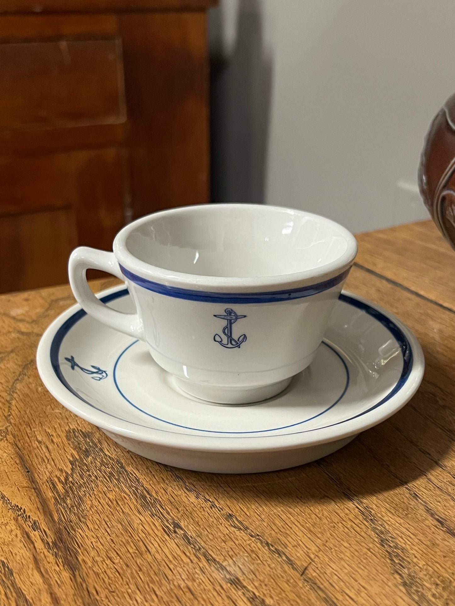 US Navy Wardroom China Flat Cup and Saucer