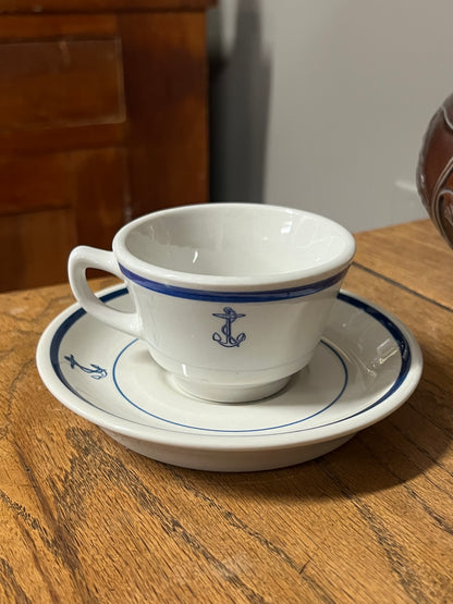 US Navy Wardroom China Flat Cup and Saucer