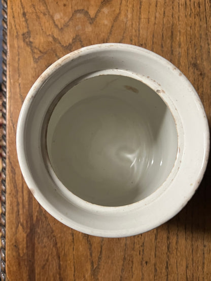 CASTOR SUGAR - White Banded Kitchen Jar Canister with Lid