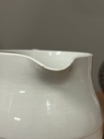 White Ironstone Banded Dairy Jug