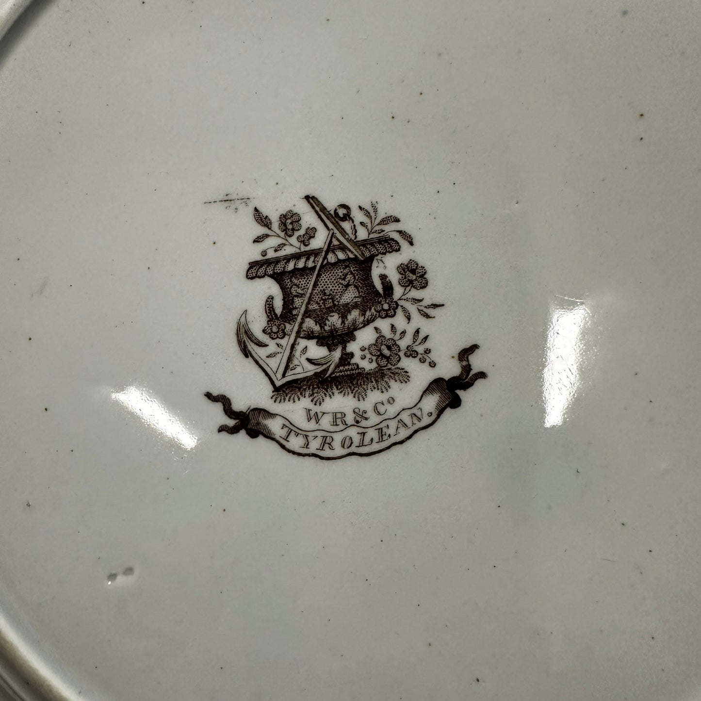 Brown Transferware 9 1/4" Plate W R & Co Tyrolean