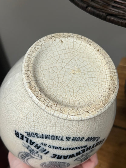 Maw's Double-Valved Earthenware Inhaler with Mouthpiece