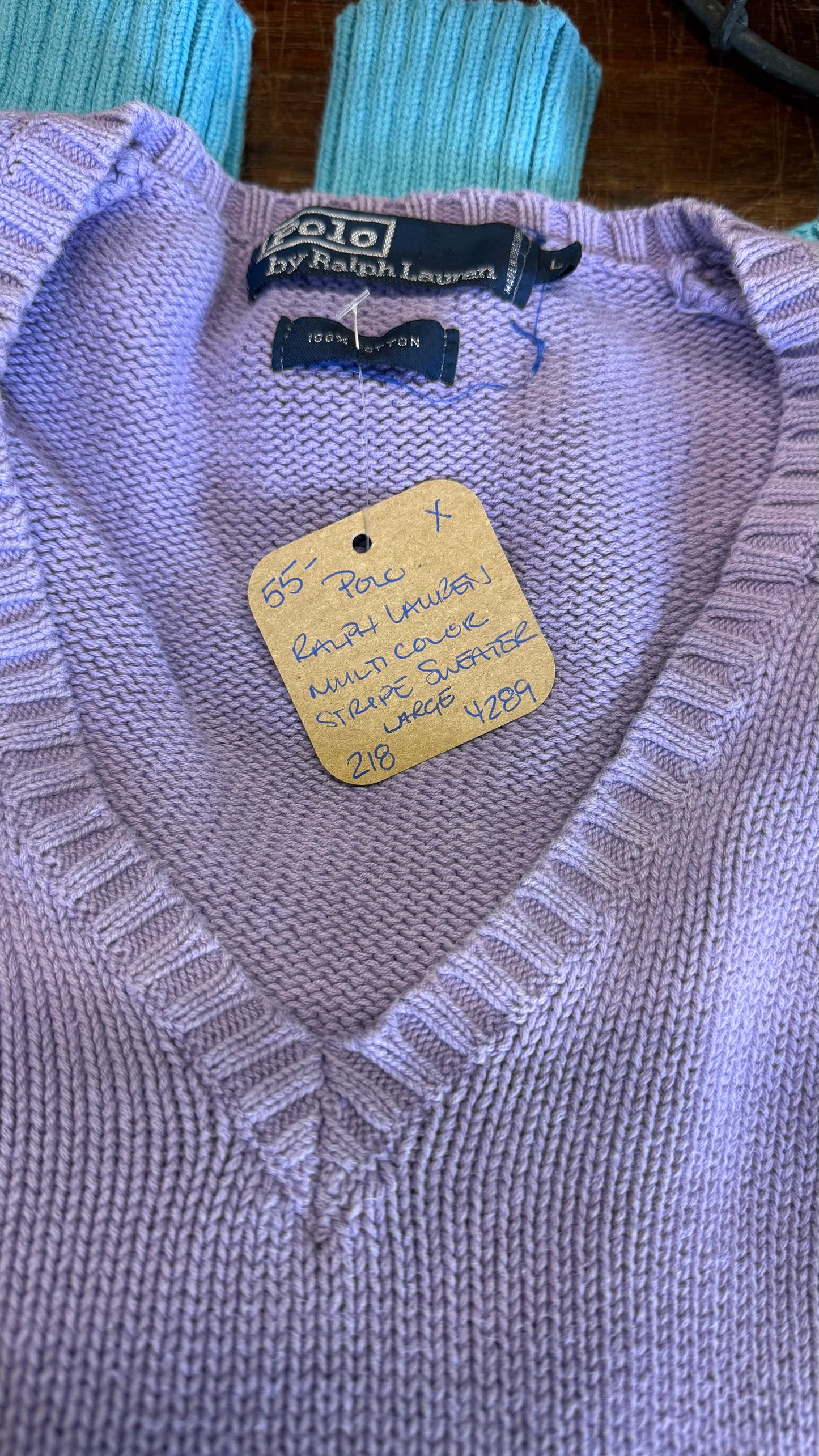 Polo Ralph Lauren Multicolor Stripe V-Neck Swearer Large