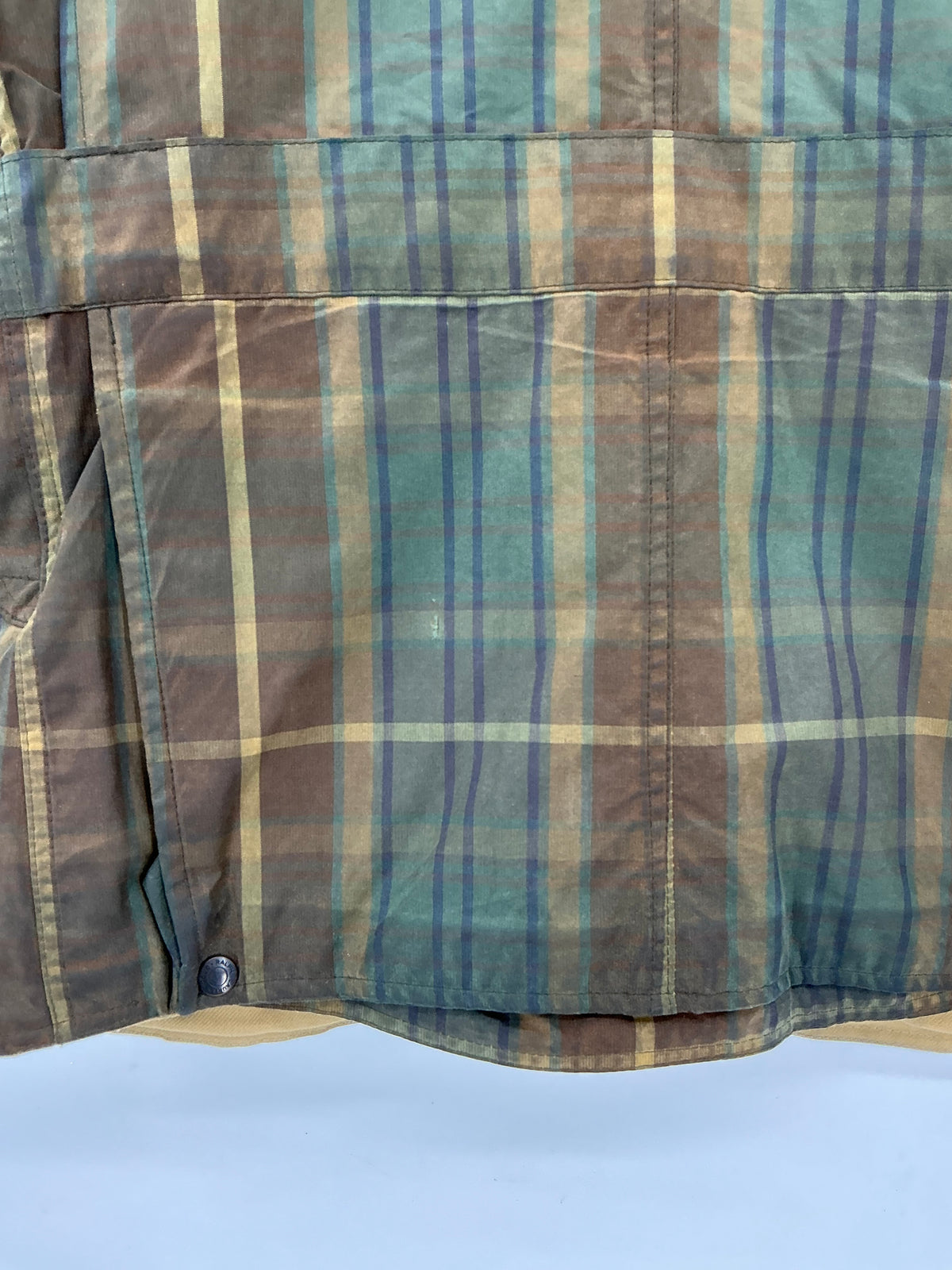 Vintage 90s Polo Ralph Lauren Plaid Waxed Cotton Hunting Barn Jacket Large