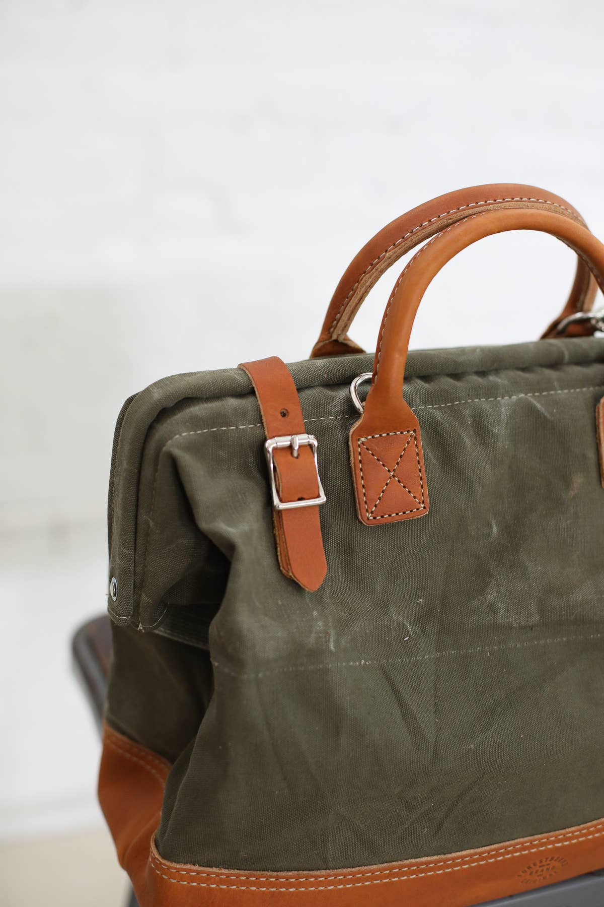 1940's era Salvaged Canvas Carryall