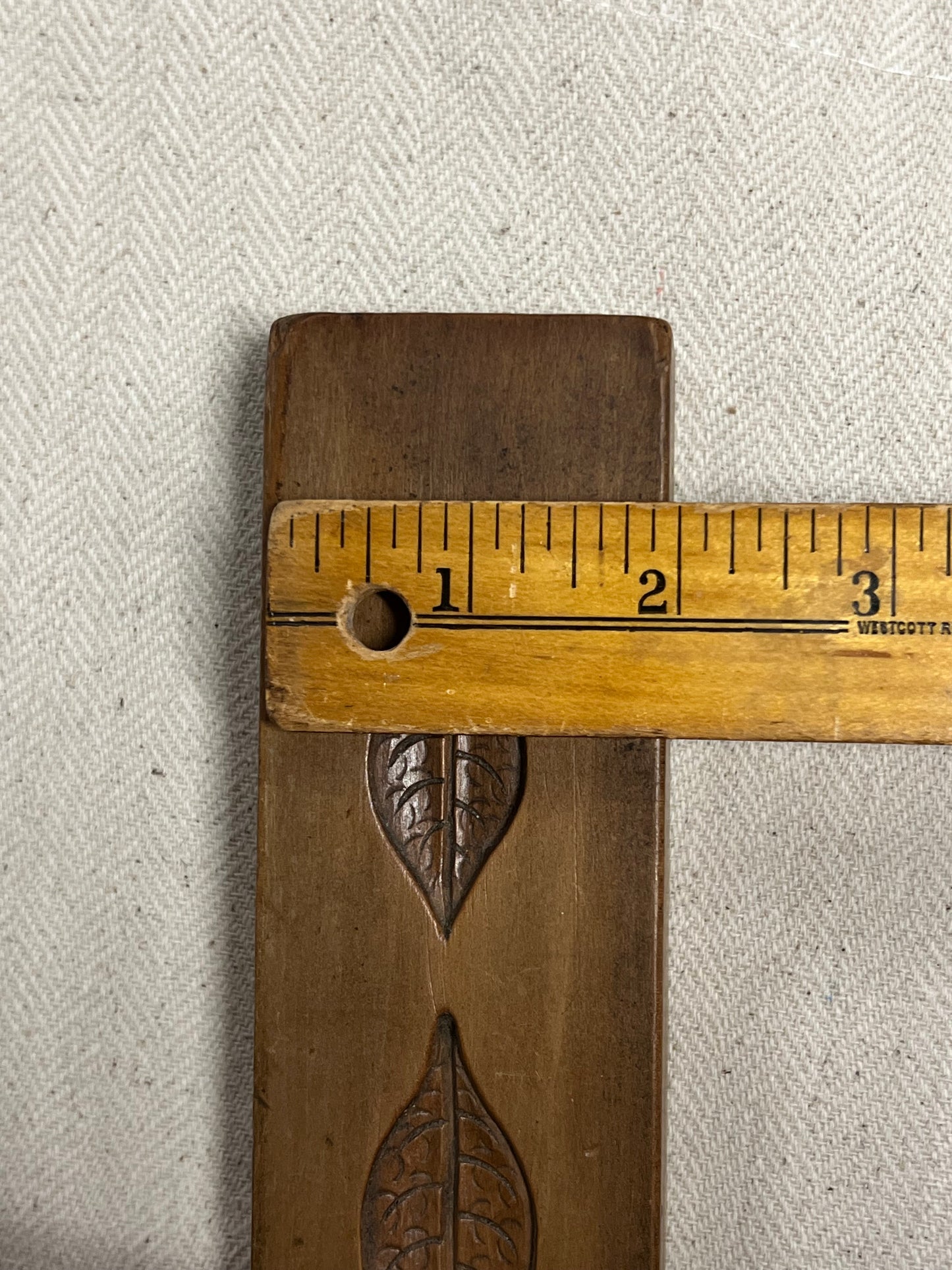 Carved Wooden Candy Mold - 3 Leaves