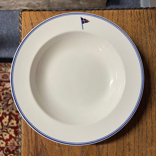 New York Yacht Club Rim Soup Bowl with NYYC Burgee