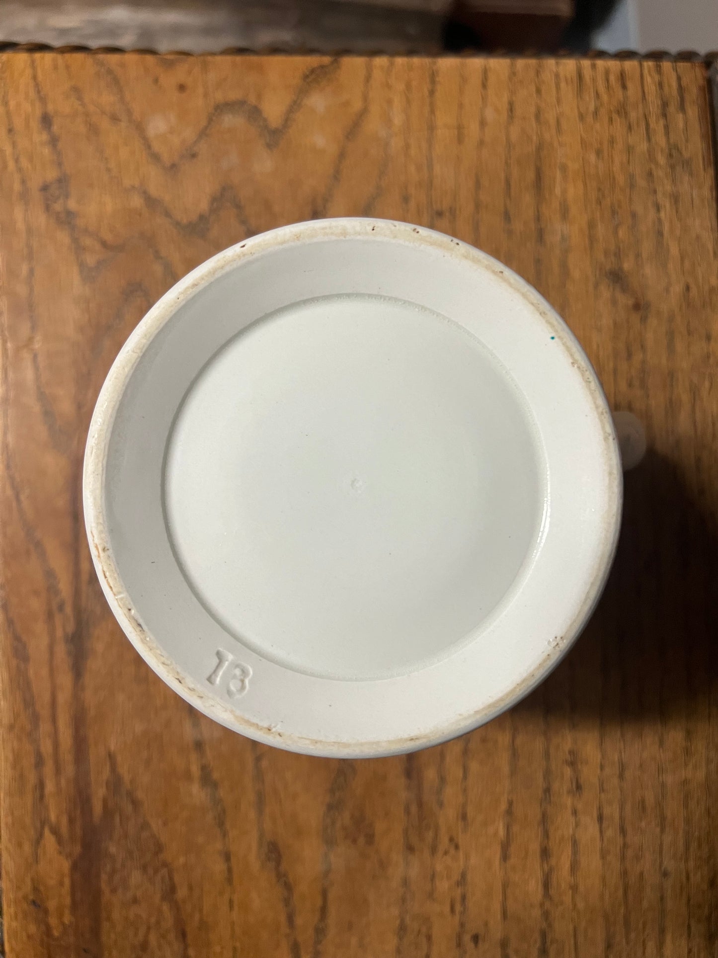 White Ironstone Banded Dairy Jug