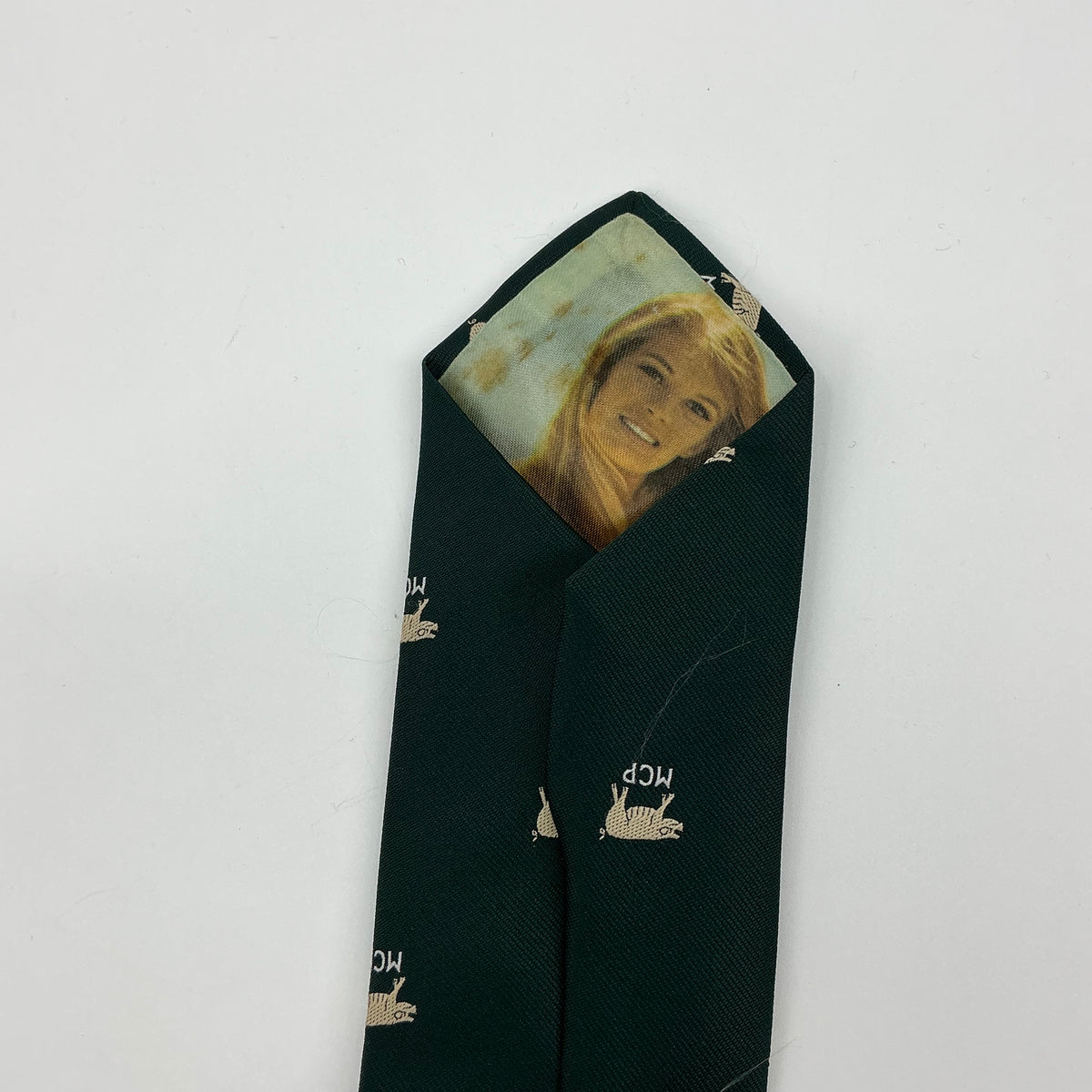 Vintage MCP Male Chauvinist Pig/Hidden Pinup English Sports Shop Pig Print Tie