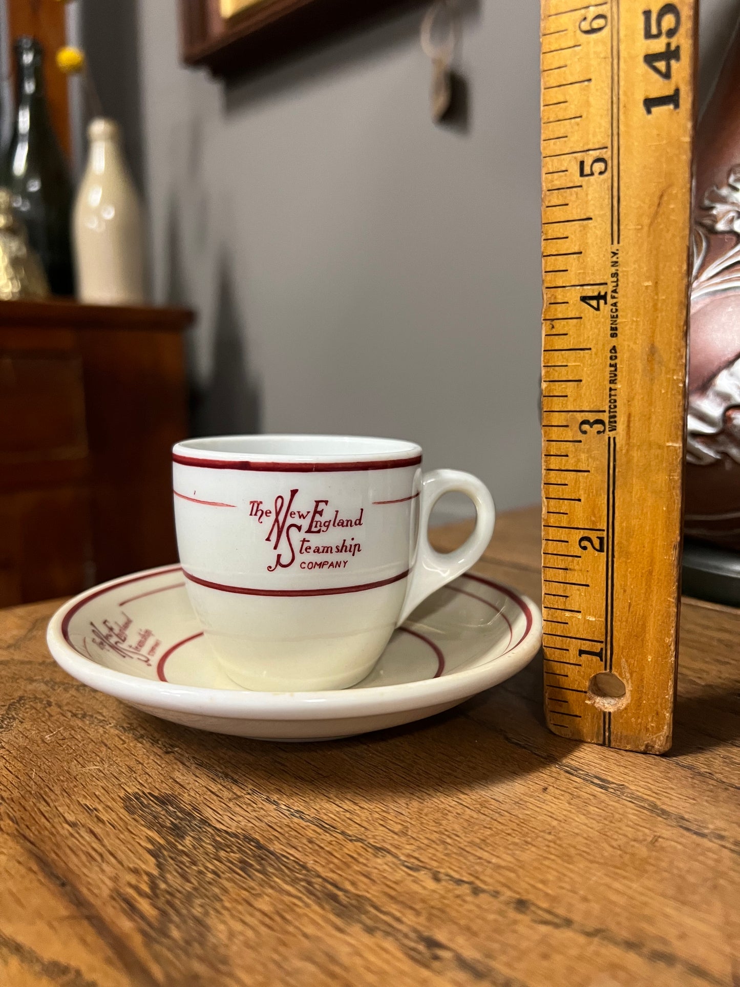 The New England Steamship Company Demitasse Cup and Saucer