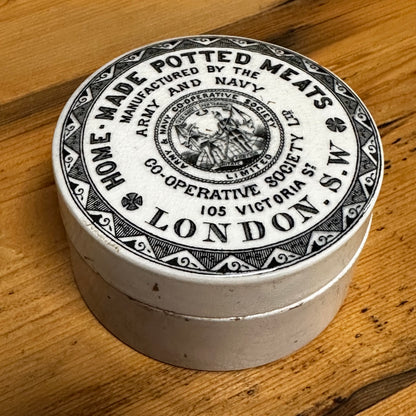 Army & Navy Potted Meat Pot and Lid English Advertising London