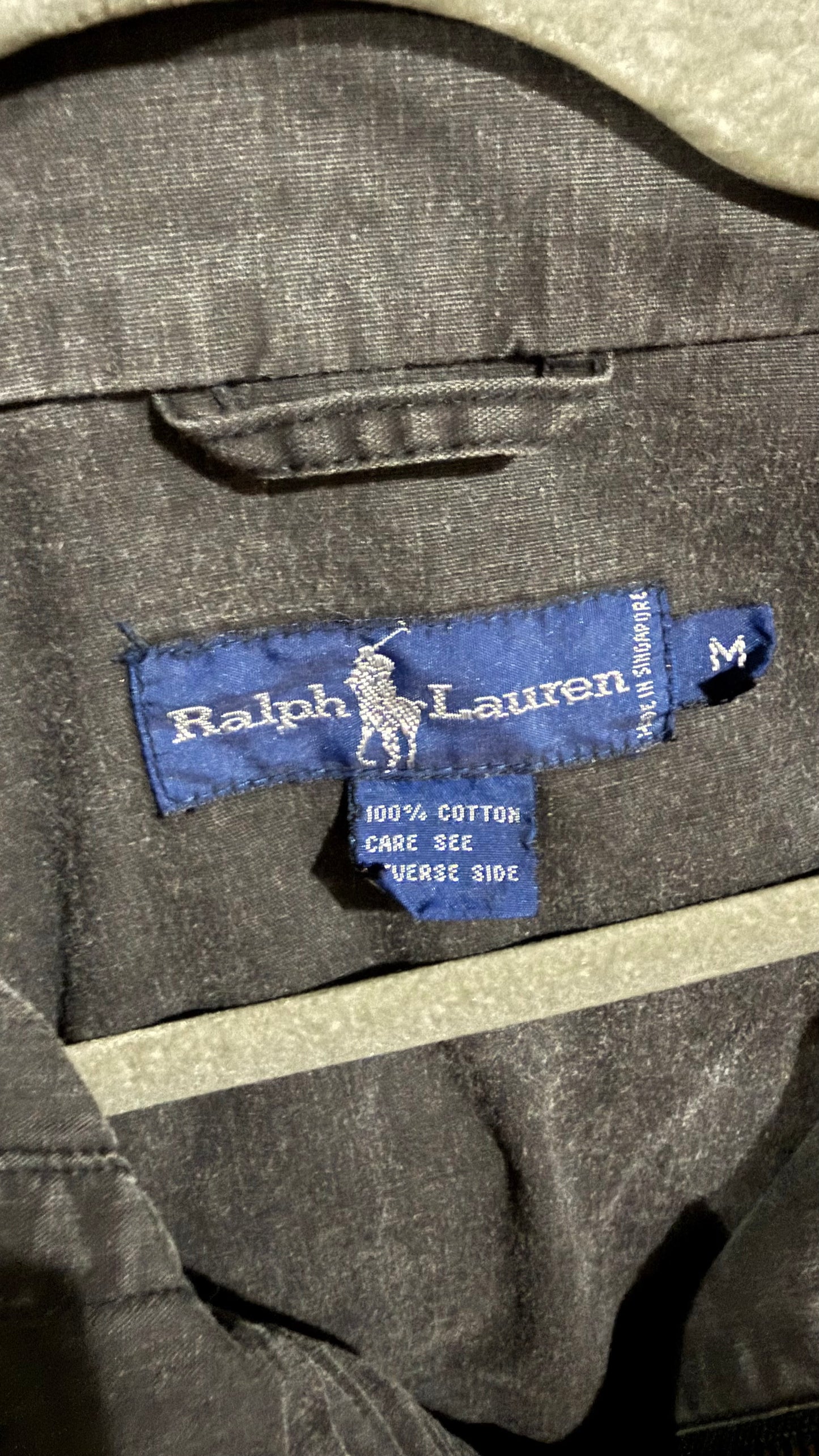 Polo Ralph Lauren Black Cotton Hooded Jacket Medium