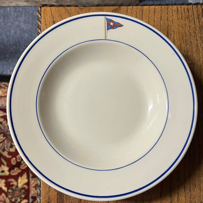 New York Yacht Club Rim Soup Bowl with NYYC Burgee