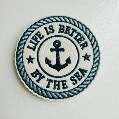 PREORDER - 2.5" Life Is Better By The Sea -  Embroidered Hat Patch