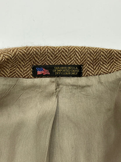 Vintage J. Press Jamieson's of Shetland Brown Herringbone Sport Coat 44R