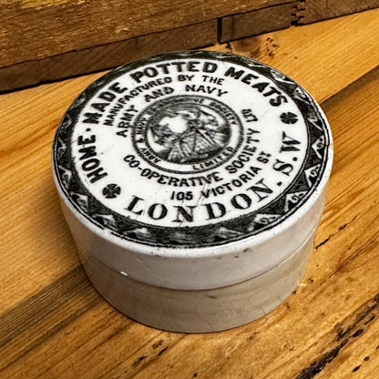 Army & Navy Potted Meat Pot and Lid English Advertising London