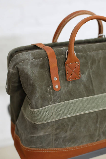 1940's era Salvaged Canvas Carryall