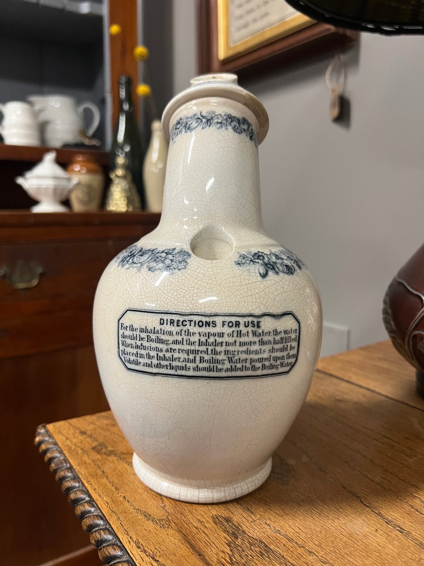 Maw's Double-Valved Earthenware Inhaler with Mouthpiece