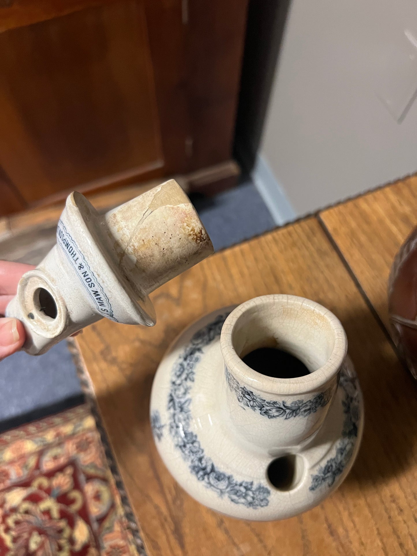 Maw's Double-Valved Earthenware Inhaler with Mouthpiece