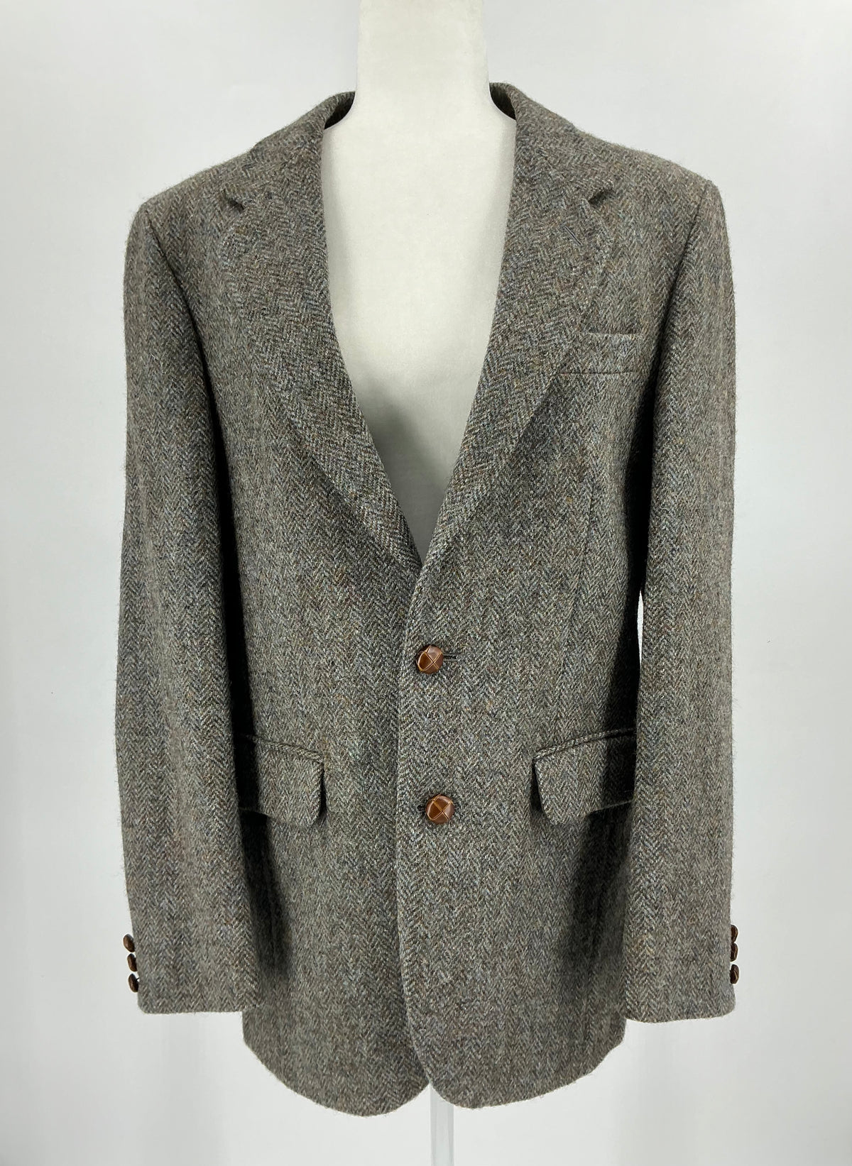 Vintage Harris Tweed Jacket Blue 40L