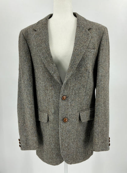 Vintage Harris Tweed Jacket Blue 40L