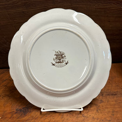 Brown Transferware 9 1/4" Plate W R & Co Tyrolean