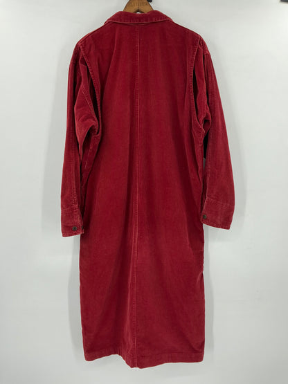 Vintage Ralph Lauren Red Corduroy Shirt Dress Size 8