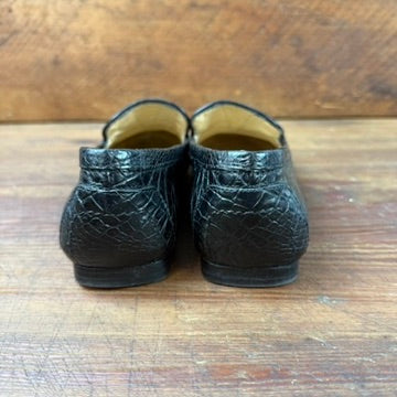 Vintage Ralph Lauren Black Crocodile Loafers