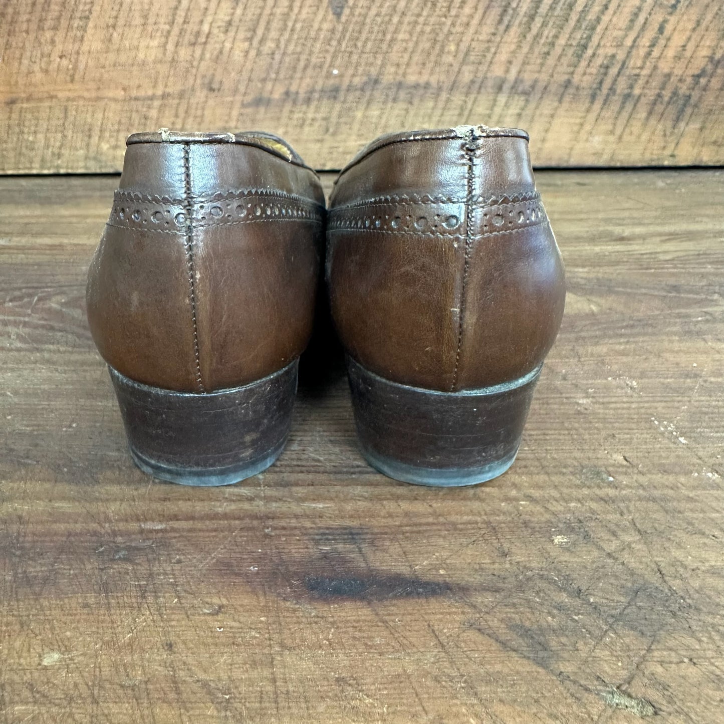 Vintage Ralph Lauren Brown Leather Wing Tip Penny Loafer