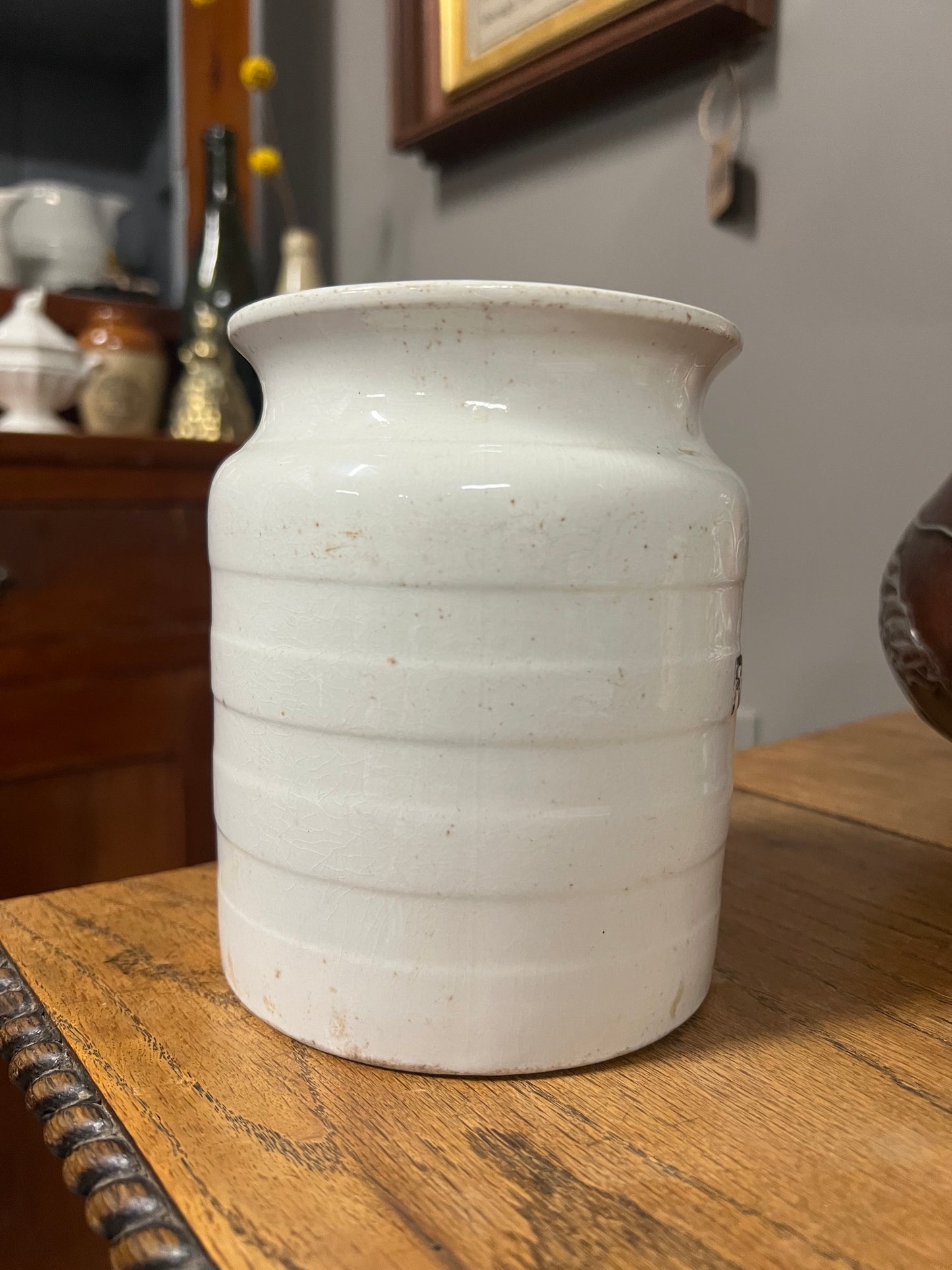 RAISINS - White Banded Kitchen Jar Canister with Lid