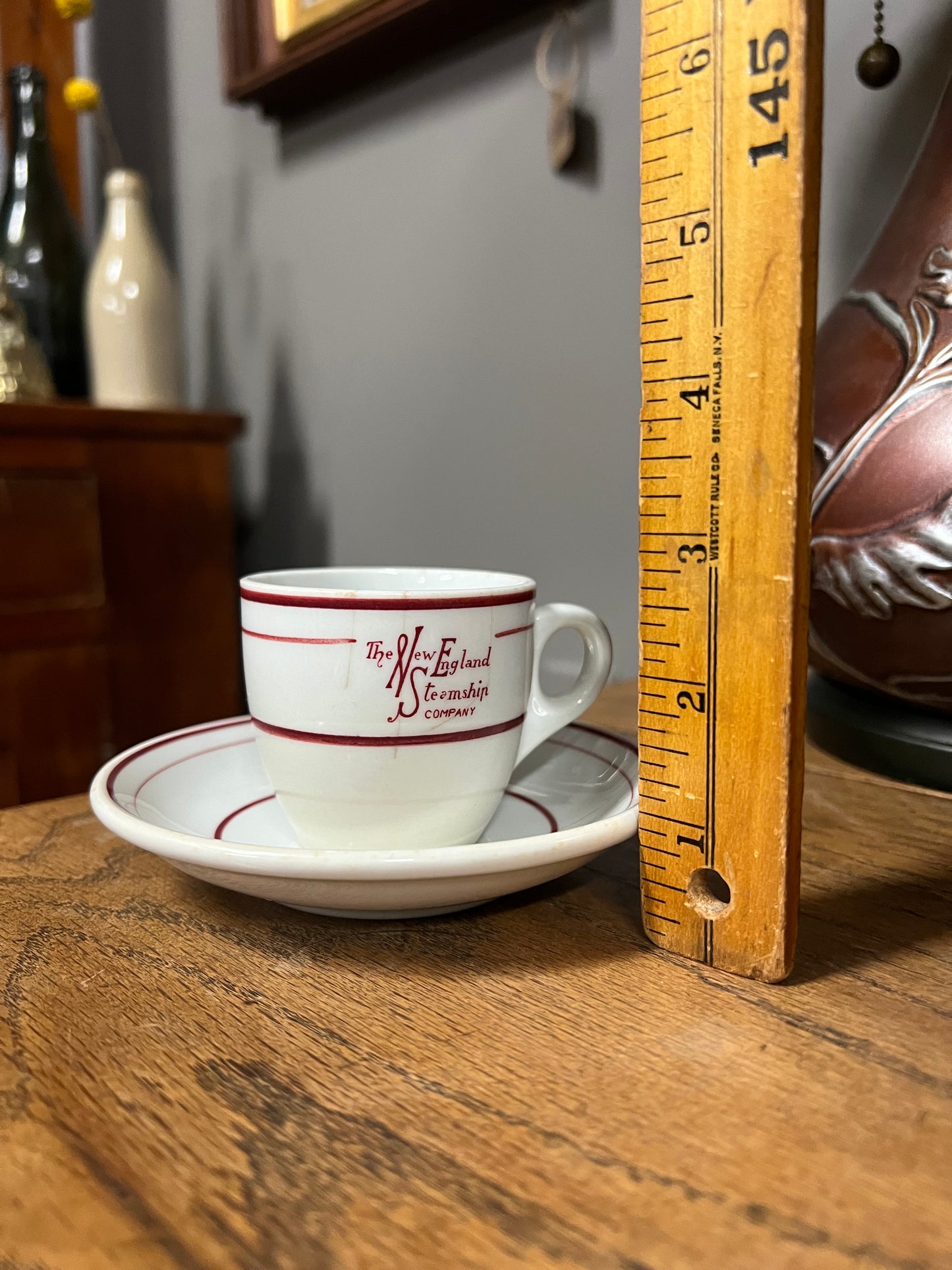 The New England Steamship Company Demitasse Cup and Saucer