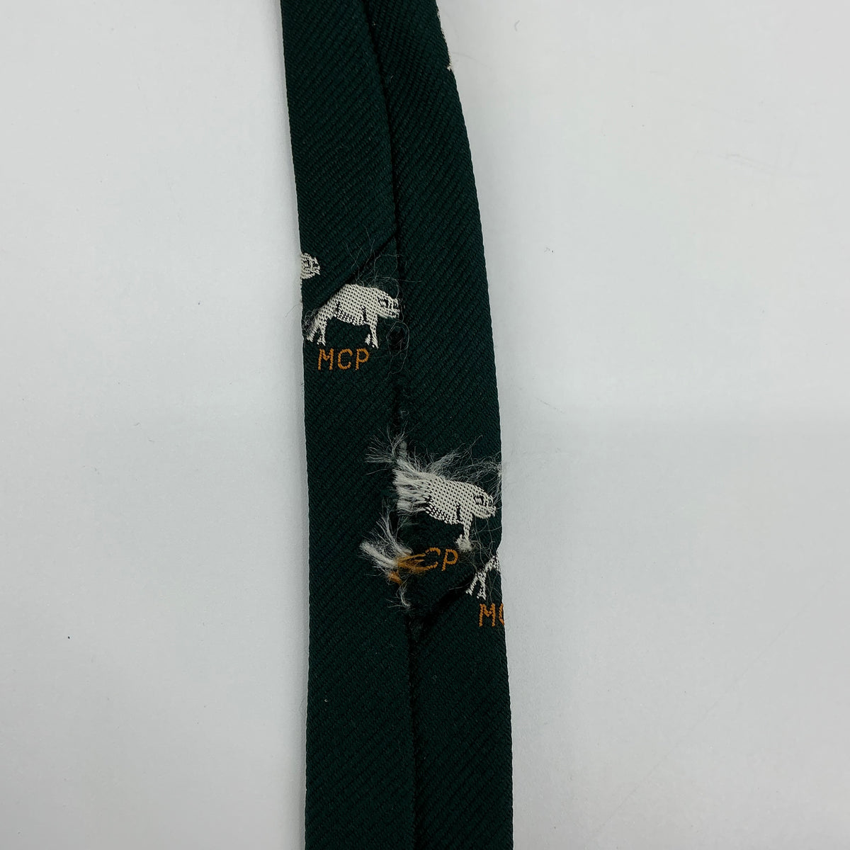 Vintage Male Chauvinist Pig Bloomingdale’s Men’s Green “MCP” Pig Print Tie