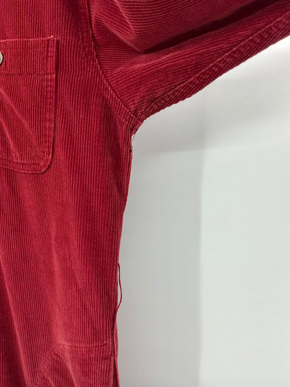 Vintage Ralph Lauren Red Corduroy Shirt Dress Size 8