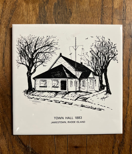 Jamestown Historical Society Tile - Town Hall 1883